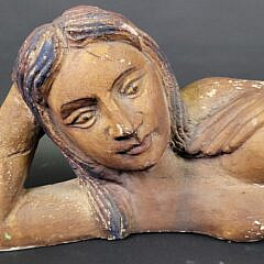 Vintage Carved and Painted Bathing Mermaid Full Body Sculpture