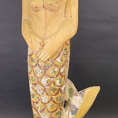Vintage Carved and Painted Mermaid Ships Figurehead Statue