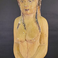 Vintage Carved and Painted Mermaid Ships Figurehead Statue