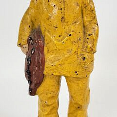 Large Vintage Figural Cast Iron Nautical Old Salt Fisherman Doorstop