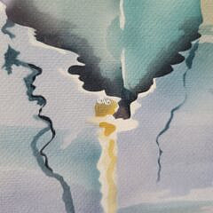 Pair of Art Deco Airbrush Watercolor Nantucket Harbor Scenes