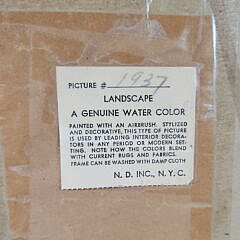 Pair of Art Deco Airbrush Watercolor Nantucket Harbor Scenes