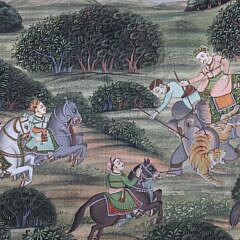 Indian Gouache on Fabric “The Hunt”