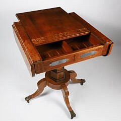 English Regency Exotic Wood Game Table, 19th Century