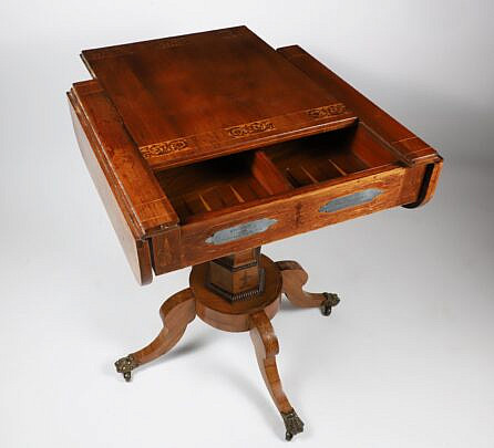 English Regency Exotic Wood Game Table, 19th Century