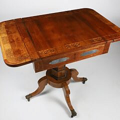English Regency Exotic Wood Game Table, 19th Century