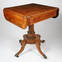 English Regency Exotic Wood Game Table, 19th Century