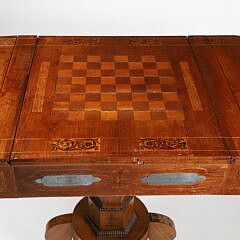 English Regency Exotic Wood Game Table, 19th Century