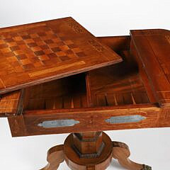 English Regency Exotic Wood Game Table, 19th Century
