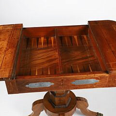 English Regency Exotic Wood Game Table, 19th Century