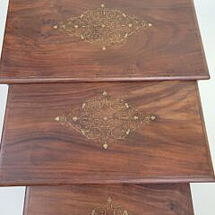 Three Vintage Anglo Indian Nesting Teakwood Tables