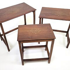 Three Vintage Anglo Indian Nesting Teakwood Tables