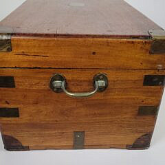 Antique Chinese Export Nautical Brass Bound Camphorwood Trunk