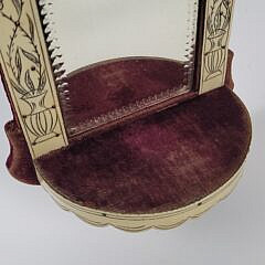 Pair of Fine Antique Scrimshaw Engraved Bone Mirrored Shelves