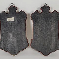 Pair of Fine Antique Scrimshaw Engraved Bone Mirrored Shelves