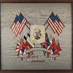 Spanish American War Era U.S. Navy Sailor Patriotic Souvenir Embroidery