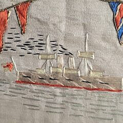 Spanish American War Era U.S. Navy Sailor Patriotic Souvenir Embroidery