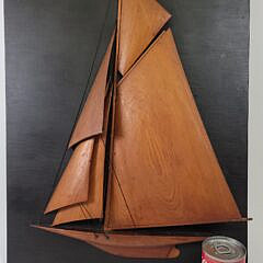 Antique America’s Cup Racing Yacht Half Hull Diorama
