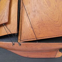 Antique America’s Cup Racing Yacht Half Hull Diorama