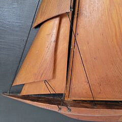 Antique America’s Cup Racing Yacht Half Hull Diorama
