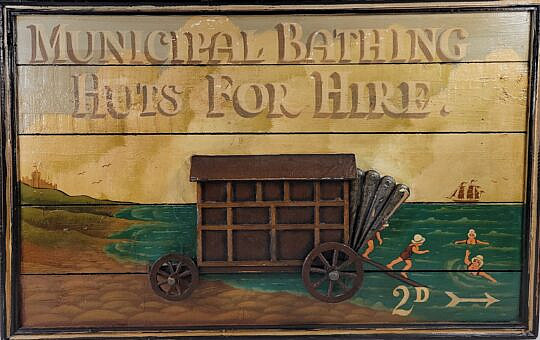 1910-1865 Bathing Huts Sign A