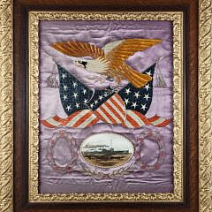 World War One U.S. Navy Sailor’s Silkwork Patriotic Souvenir Embroidery