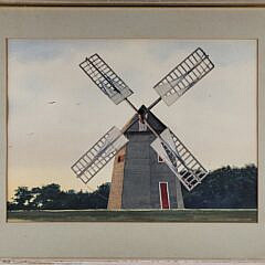 Winthrop L . Clapp Watercolor View “Old Mill, Nantucket”