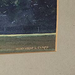 Winthrop L . Clapp Watercolor View “Old Mill, Nantucket”