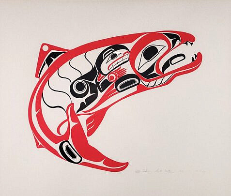 1914-1865 Dog Salmon Print A