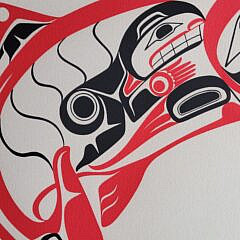 Vintage Art Bolton Northwest Coast Tsimshian Dog Salmon Print