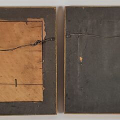 Pair of Antique 19th C. French Folk Art Sailing Ship Portraits