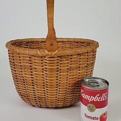 Vintage Arthur Martin Handcraft Oval Swing Handle Nantucket Basket