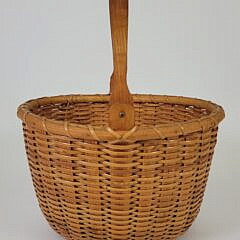 Vintage Arthur Martin Handcraft Oval Swing Handle Nantucket Basket