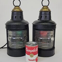 Antique Perko Port and Starboard Nautical Ship Light Lanterns