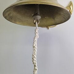 Vintage Brass Nautical Ship Bell With Anchor Mount