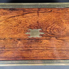 Fine 19th C. Anglo Indian Brass Inlaid Campaign Lap Desk Box