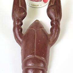 Vintage Painted Cast Iron Lobster Bootjack Doorstop