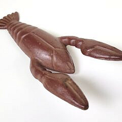 Vintage Painted Cast Iron Lobster Bootjack Doorstop