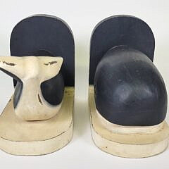Pair of Whimsical Vintage Nautical Whale Bookends