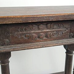 English Jacobean Style Carved Dark Oak Console Table