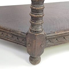 English Jacobean Style Carved Dark Oak Console Table