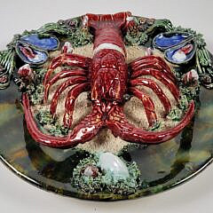 Large Antique Portuguese Palissy Ware Majolica Lobster Plate