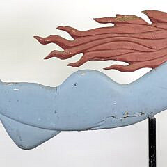 Vintage Folk Art Blue Banshee Fairy Lady Weathervane