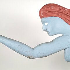 Vintage Folk Art Blue Banshee Fairy Lady Weathervane