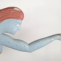 Vintage Folk Art Blue Banshee Fairy Lady Weathervane