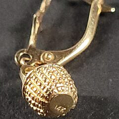 Pair of 14K Gold Miniature Nantucket Basket Earrings