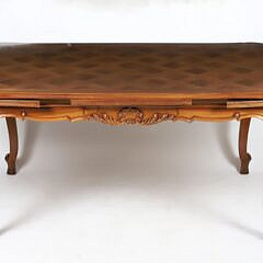 French Parquetry Inlaid Extension Dining Table