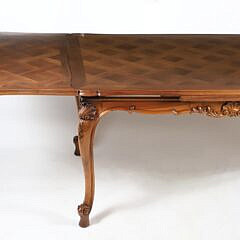 French Parquetry Inlaid Extension Dining Table