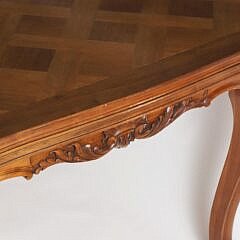 French Parquetry Inlaid Extension Dining Table