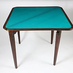Continental Marquetry Inlaid Corner Card Table, 19th Century